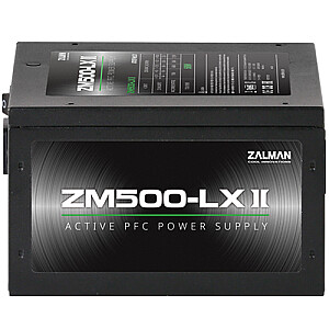 Zalman ZM500-LXII 500Вт, Активная коррекция коэффициента мощности, 85%, 200-240В, ЕС