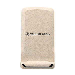 Беспроводное настольное зарядное устройство Tellur Green Qi, 15 Вт, кремовый