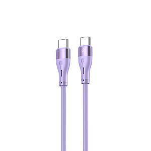 Силиконовый кабель Tellur Type-C на Type-C PD60W, 1 м, фиолетовый