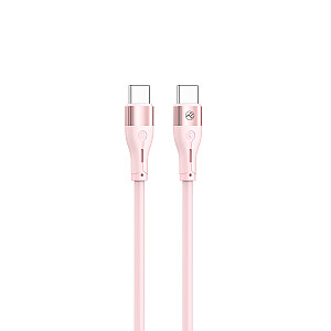Силиконовый кабель Tellur Type-C на Type-C PD60W, 1 м, розовый