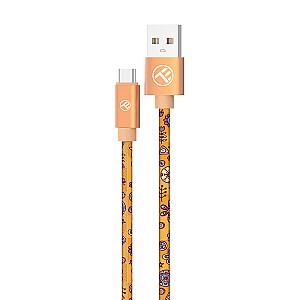 Кабель Tellur Graffiti USB — Type-C 3A, 1 м, оранжевый