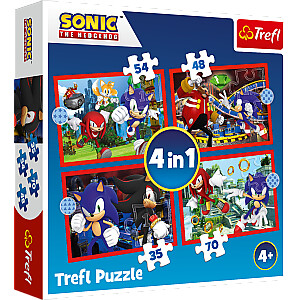 TREFL SONIC Pužļu komplekts 4in1 Sonic