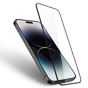 Fusion Double Tempered aizsargstikls pilnam ekrānam telefonam Apple iPhone 14 Plus melns