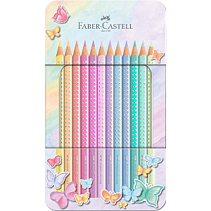 Карандаши цветные Faber-Castell Sparkle, 12 пастельных тонов