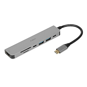 IBOX HUB USB IUH3SL4K SLIM USB3.2 HDMI 4K PD100W