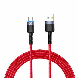 Tellur Data Cable USB to Type-C with LED Light 3A 1.2m Red