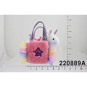 AURORA Fancy Pals Плюшевый единорог в розовой сумке, 20 см