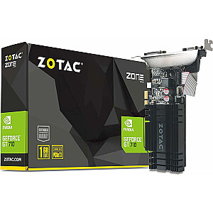 ZOTAC GEFORCE GT 710 1GB DDR3 PCI-E2.0 DL-DVI VGA HDMI PASSIVE COOLED SINGLE SLOT GRAPHICS CARD, ZT-71301-20L