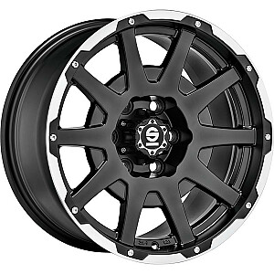 Metāla diski Sparco Dakar Matt Black Lip Polished+Rivets 8,5x18 5x120 ET42 CB65,1 R14 1200 kg W29090002M8 Sparco