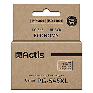 Actis KC-545 kasetne (maiņa Canon PG-545XL; Supreme; 15 ml; 207 lapas; melna). Drukā par 15% vairāk nekā OEM.