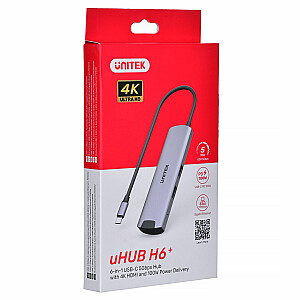 UNITEK ACTIVE HUB USB-C 5 GB/s, HDMI RJ-45 PD 100 W