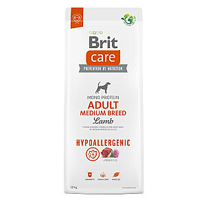 BRIT Care Hypoallergenic Adult Medium Breed Lamb - sausa suņu barība - 12 kg + 2 kg