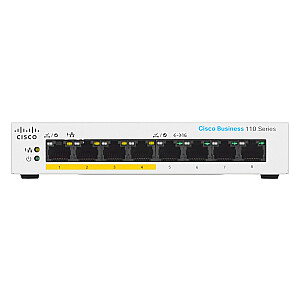 Cisco CBS110-8PP-D Неуправляемый Gigabit Ethernet второго уровня (10/100/1000), питание через Ethernet (PoE), серый