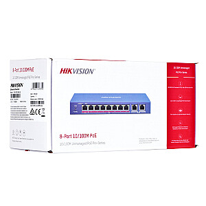 Tīkla slēdzis Hikvision Digital Technology DS-3E0310HP-E Nepārvaldīts Fast Ethernet (10/100) Power over Ethernet (PoE) Blue