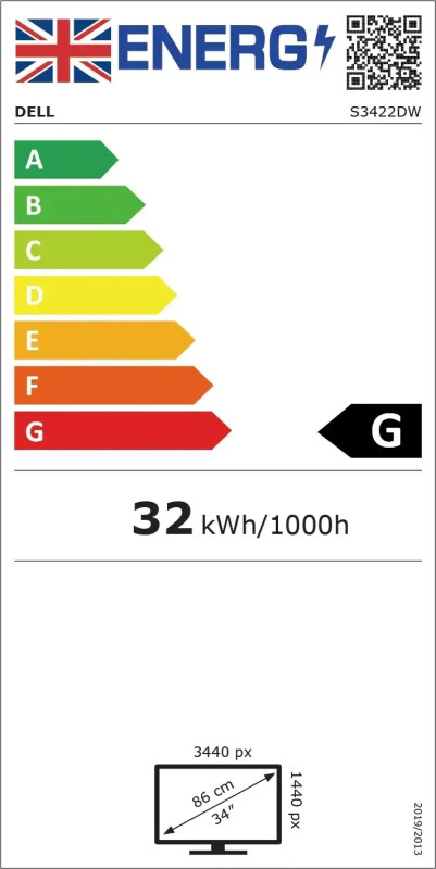 Monitor  DELL S3422DW 34.0 WQHD LED izliekta 3YBWAE