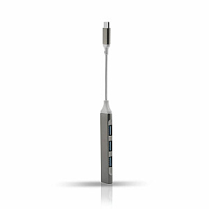 Goodbuy mini adapteris (sadalītājs) USB-C (Type-C) līdz 4 x USB 3.0 sudraba