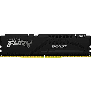 Atmiņa Kingston Fury Beast, DDR5, 8 GB, 6000 MHz, CL40 (KF560C40BB-8)